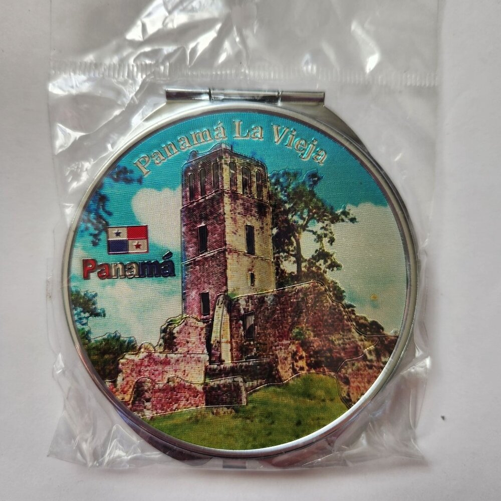 Panamá La Vieja Round Compact Mirror Souvenir